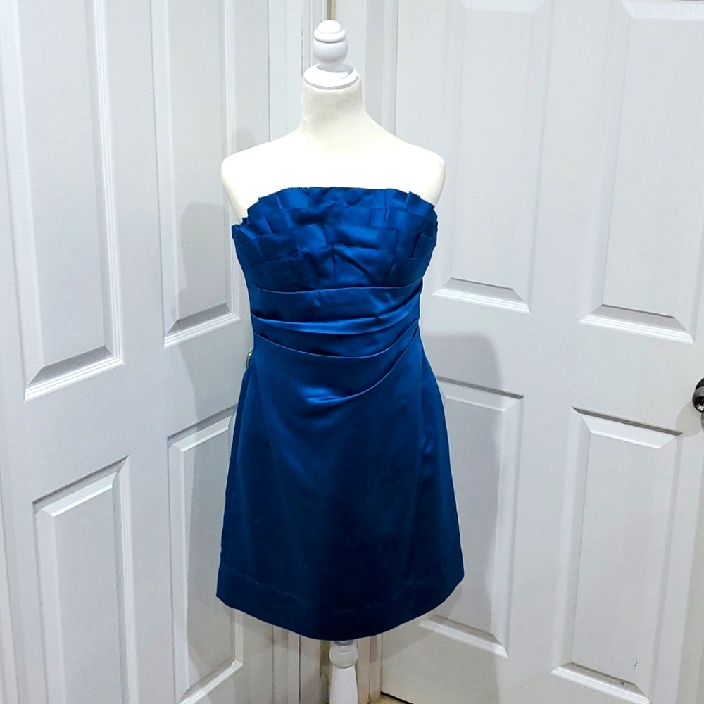 Phoebe Couture Cerculean Blue Cocktail Dress